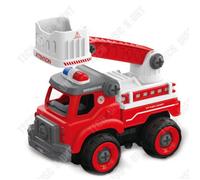 Td® Jouet De Voiture Pour Enfants Jouet Éducatif Anti-Chute Multifonctionnel Détachable Ensemble De Camion De Pompiers D'ingénierie