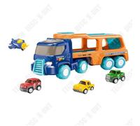 Td® Jouets Voiture Conteneur Stockable Enfants Grande Plastique Modèle De Véhicule D'ingénierie De Simulation Jouets Pour Garçons Multicolore