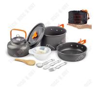 Td® Kit Casseroles Camping Portable Ensemble D'ustensiles De Cuisine Antiadhésifs Aluminium Bols Pique-Nique - Type Cooking Set -C