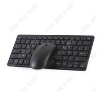 TD® Kit clavier et souris en français Connexion sans fil 2.4G Durable Réponse sensible Roues antidérapantes Support au dos