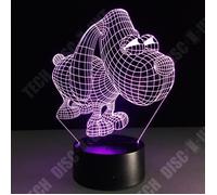 TD® Lampe optique poser décoratif tactile 7 couleur illusion optique - modèle petit chien - faible consommation câble USB 3 piles AA