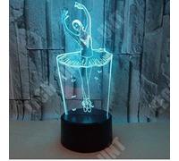 TD® Lampe optique poser décoratif tactile 7 couleurs illusion optique - modèle ballet - faible consommation câble USB 3 piles AAA