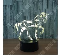 TD® Lampe optique poser décoratif tactile 7 couleurs illusion optique - modèle cheval - faible consommation câble USB ou 3 piles