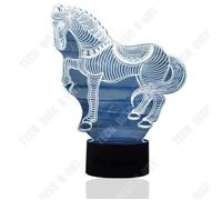 TD® Lampe optique poser décoratif tactile 7 couleurs illusion optique - modèle cheval - faible consommation câble USB ou 3 piles AAA