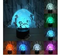 TD® Lampe optique poser décoratif tactile 7 couleurs illusion optique - modèle chien - faible consommation câble USB ou 3 piles AAA