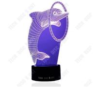 TD® Lampe optique poser décoratif tactile 7 couleurs illusion optique modèle dauphin - faible consommation câble USB ou prise secteu