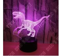 TD® Lampe optique poser décoratif tactile 7 couleurs illusion optique modèle dinosaure - faible consommation câble USB ou 3 piles