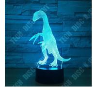 TD® Lampe optique poser décoratif tactile 7 couleurs illusion optique - modèle dinosaure - faible consommation câble USB 3 piles