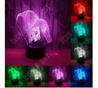 TD® Lampe optique poser décoratif tactile 7 couleurs illusion optique modèle dinosaure - faible consommation câble USB ou 3 piles
