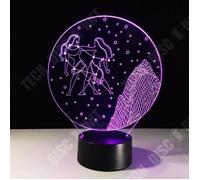 TD® Lampe optique poser décoratif tactile 7 couleurs illusion optique - modèle gémeaux - faible consommation câble USB ou 3 piles AA