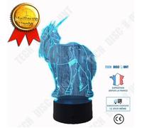 TD® Lampe optique poser décoratif tactile 7 couleurs illusion optique - modèle licorne - faible consommation câble USB ou 3 piles