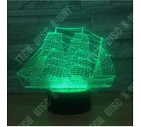 TD® Lampe optique poser décoratif tactile 7 couleurs illusion optique - modèle pirate - faible consommation câble USB ou 3 piles