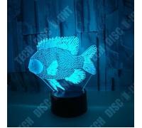 TD® Lampe optique poser décoratif tactile 7 couleurs illusion optique - modèle poisson - faible consommation câble USB ou 3 piles