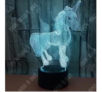 TD® Lampe optique poser décoratif tactile 7 couleurs illusion optique - petite licorne - faible consommation câble USB ou 3 piles AA