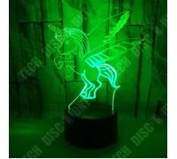 TD® Lampe optique poser décoratif tactile couleur illusion optique - modèle bébé licorne - faible consommation câble USB 3 piles AAA