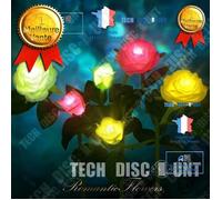 TD® Lampe solaire extérieur jardin LED bouquet de 3 fleurs pot décoratives artificielles de jardin de lanterne éclairage terrasse