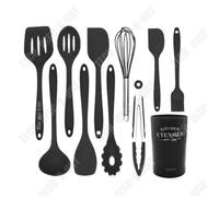 Td® Lot Ustensiles,Ensemble D'ustensiles De Cuisine En Silicone Noir, Antiadhésifs, Ustensiles De Cuisine, Spatule À - Type 11pcs Se