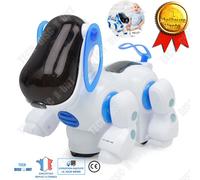 Td® Maginifique Chien Electronique Musical De Compagnie Enfant Qui Marche Qui Court Robot Interactif Pas Cher Mini Jouet Lumiere