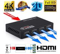 TD® Meilleur Convertisseur TV HDMI Splitter 4 ports 1080p 4K pour Distributeur 3D Full HD 1 in 4 out - convertisseur TV - séparateur