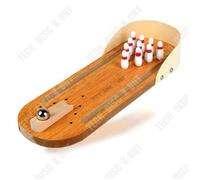 TD® Mini Bowling en bois pour enfants adultes Jouets éducatifs Jeu de simulation de bureau interactif parent-enfant