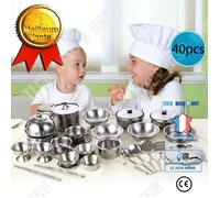 Td® Mini Cuisine Cuisine Peut Vraiment Cuisiner Ensemble Alimentaire Maison De Jeu Fille Ustensiles De Cuisine En Acier Inoxydable J