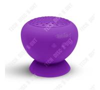 TD® Mini enceinte bluetooth, haut-parleur à ventouse salle de bain waterproof étanche violette sans fils main libre