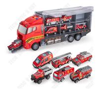 Td® Modèle De Voiture Jouet Pour Enfants 2-3 Ans Conteneur De Simulation De Bébé Alliage Voiture Garçon Costume 6 Voitures