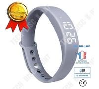 Td® Montre Bracelet Intelligent Led 5w Multifonctionnelle / Podomètre Sommeil Surveillance Smart Bracelet Silicone (Grise)