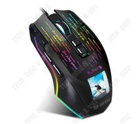 TD® Nouveau jeu d'affichage filaire macro souris lecteur multilingue DPI gaming souris de jeu