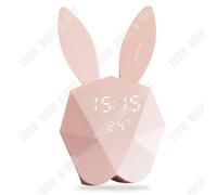 Td® Oreille De Lapin Led Réveil Numérique Affichage Led Contrôle Du Son Lapin Mignon Avec Veilleuse Lampe Horloge De Table Pour La D