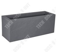 Td® Pot De Fleur - 57 L - Décoration Imitation Pierre - Simple Paroi - Zone De Rétention D'eau - Gris Galet Multicolore
