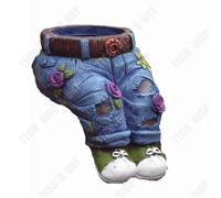 Td Pot De Fleur 7x7.5x10cm Pots De Fleurs Créatifs Assis Sur Un Jean Jardinières D'intérieur Jardinières D'intérieur Et D'extérieur Multicolore