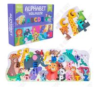 Td? Puzzle Animal Alphabet ?Ducation De La Petite Enfance Illumination Parent-Enfant Puzzle Jouet En Bois Cognitif Multidimensionnel