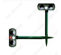 TD® Répulseur de chat solaire à ultrasons Répulseur de chat pour l'extérieur Sensibilité et fréquence réglables Répulseur de souri