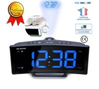 TD® réveil enfant projection plafond matin lumineux chargeur nuit voyage fille Radio téléphone garçon sommeil usb digital numérique