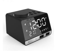 TD® Réveil numérique, miroir, haut-parleur, thermomètre, horloge, radio , support USB chargeur téléphone déco cadeau femme homme