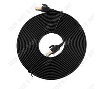 TD? RJ45 Flat Ethernet Cable 1m Black Cat 8 High Speed Ethernet Network Connection Cable Category 8 Standard Cable UTP Shielded Cabl