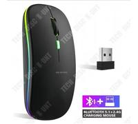 TD® Souris Bluetooth Souris sans fil brillante Souris à interface sans fil USB Souris sans fil rechargeable Souris sans fil muett
