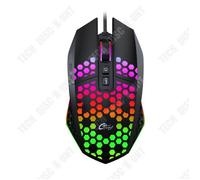 TD® Souris de conception en nid d'abeille, souris de jeu filaire, éclairage RVB, souris USB pour ordinateur de sport
