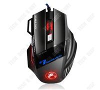 TD® Souris ordinateur Optique Filaire Gamer LED Jeu 7 Boutons Professionnel Gaming Mouse USB Haute Précision Réglable + cadeau tapis