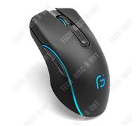 TD Souris sans fil 2.4G souris optique avec bluetooth rétroéclairée de 7 couleurs et 6 boutons 2400dpi souris sans fil rechargeable