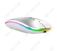TD Souris sans fil Bluetooth 2.4 G Bluetooth Dual Mode Rechargeable Mouse Silent Light Computer Laptop Office Gaming Mouse Argenté
