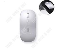 TD Souris sans fil Bluetooth 5.0 Rechargeable silencieuse pour ordinateur portable jeu de bureau brillant 2.4G