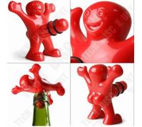 Td® Tire-Bouchon/Bouchon Pour Vin Happy Man/ Ouvre-Bouteille Rouge En Forme De Bonhomme Heureux