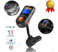 TD® Transmetteur FM bluetooth voitures kit mains libres adaptateur jack sans fil radio écran LED port USB original noir chargeur