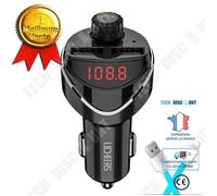 TD® Transmetteur FM sans fil Bluetooth Récepteur radio et adaptateur stéréo de musique MP3 - KIT Bluetooth port double USB Noir