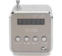 Td-V26 Mini Digital Bluetooth Speaker, Portable Wireless Fm Stereo Radio For Outdoor Home Travel Gifts (Silver)
