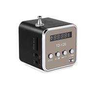 Td-V26 Mini Récepteur Radio Bluetooth Haut-Parleurs Sans Fil Radio Fm Numérique Pour Pc Téléphone Lecteur De Musique Mp3 Support Carte Micro Sd Black