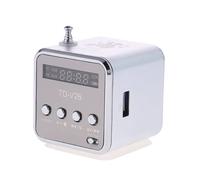 TD-V26 portable Radio FM numérique Haut-parleur sans fil Mini récepteur radio FM 1.0 pouces Écran LCD Lecteur MP3 87.5 108MHz Support TF Silver