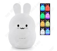 Td® Veilleuse Enfant, Led Veilleuse Lapin En Silicone Mignonne, Cadeau Idéal Noël/Anniversaire Pour Enfant Multicolore